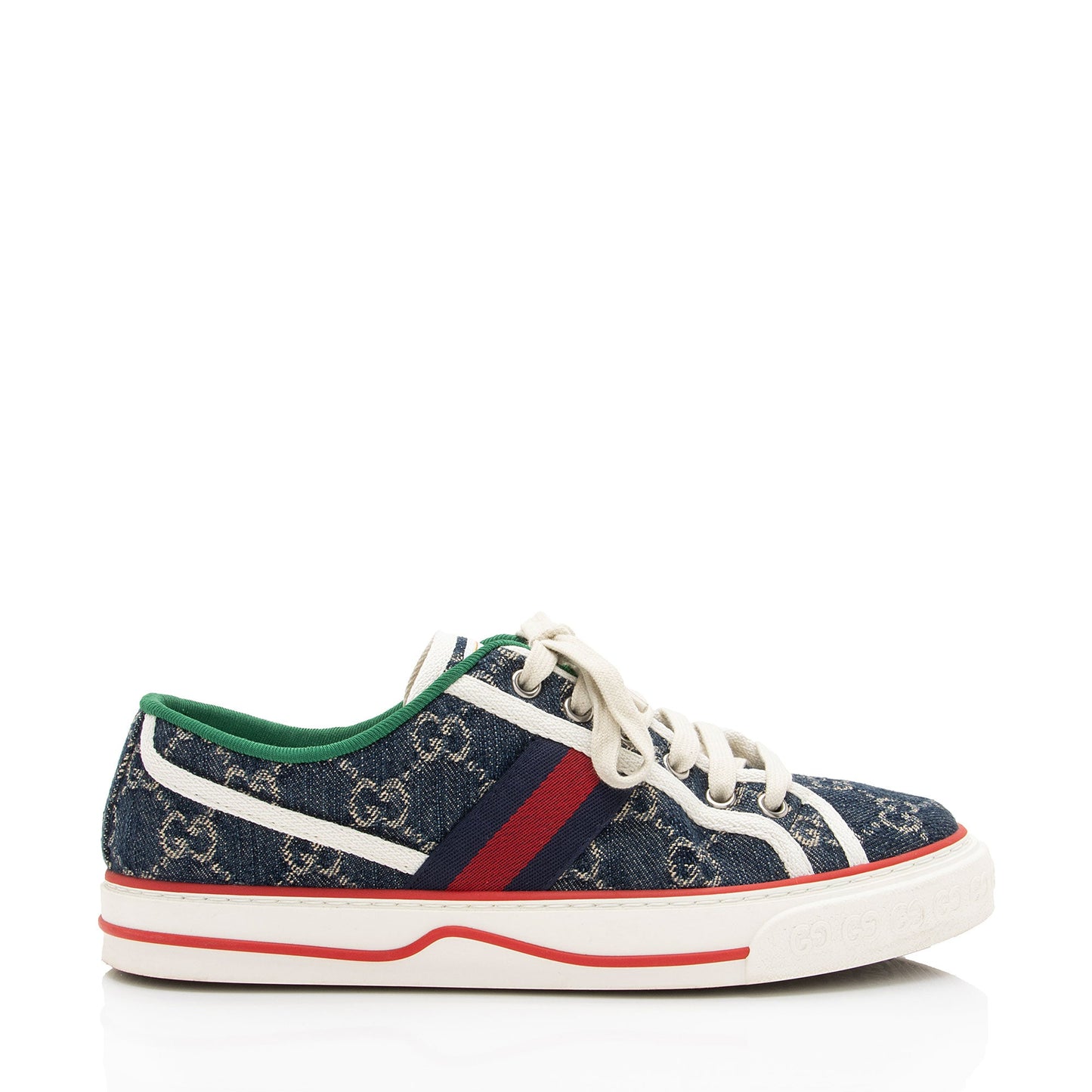 Gucci GG Denim Web 1977 Tennis Sneakers - Size 8 / 38 (SHF-VWBdkK)