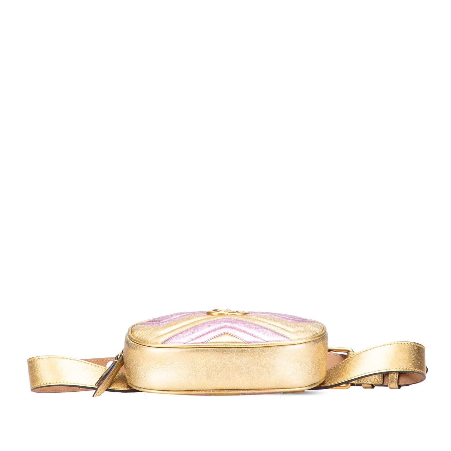 Gucci GG Marmont Matelasse Metallic Bicolor Leather Belt Bag