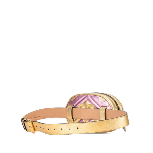 Gucci GG Marmont Matelasse Metallic Bicolor Leather Belt Bag