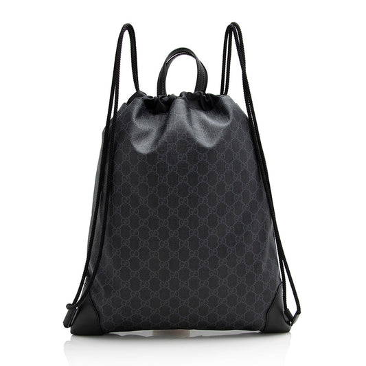 Gucci GG Supreme Canvas Drawstring Backpack (SHF-21965)
