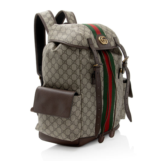 Luxury Gucci Trending 2025 GG Supreme Ophidia Medium Flap Backpack (SHF-zJBVt3)