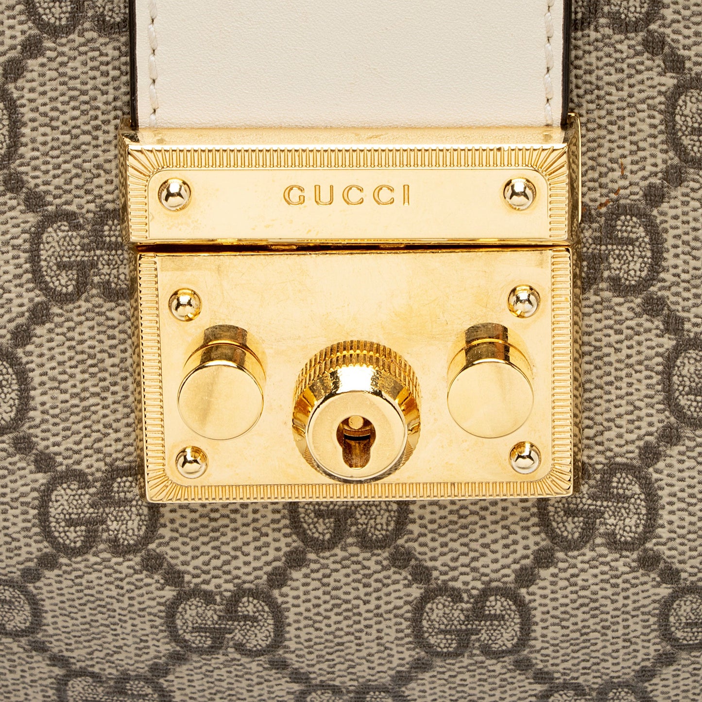 Gucci GG Supreme Padlock Chain Small Shoulder Bag