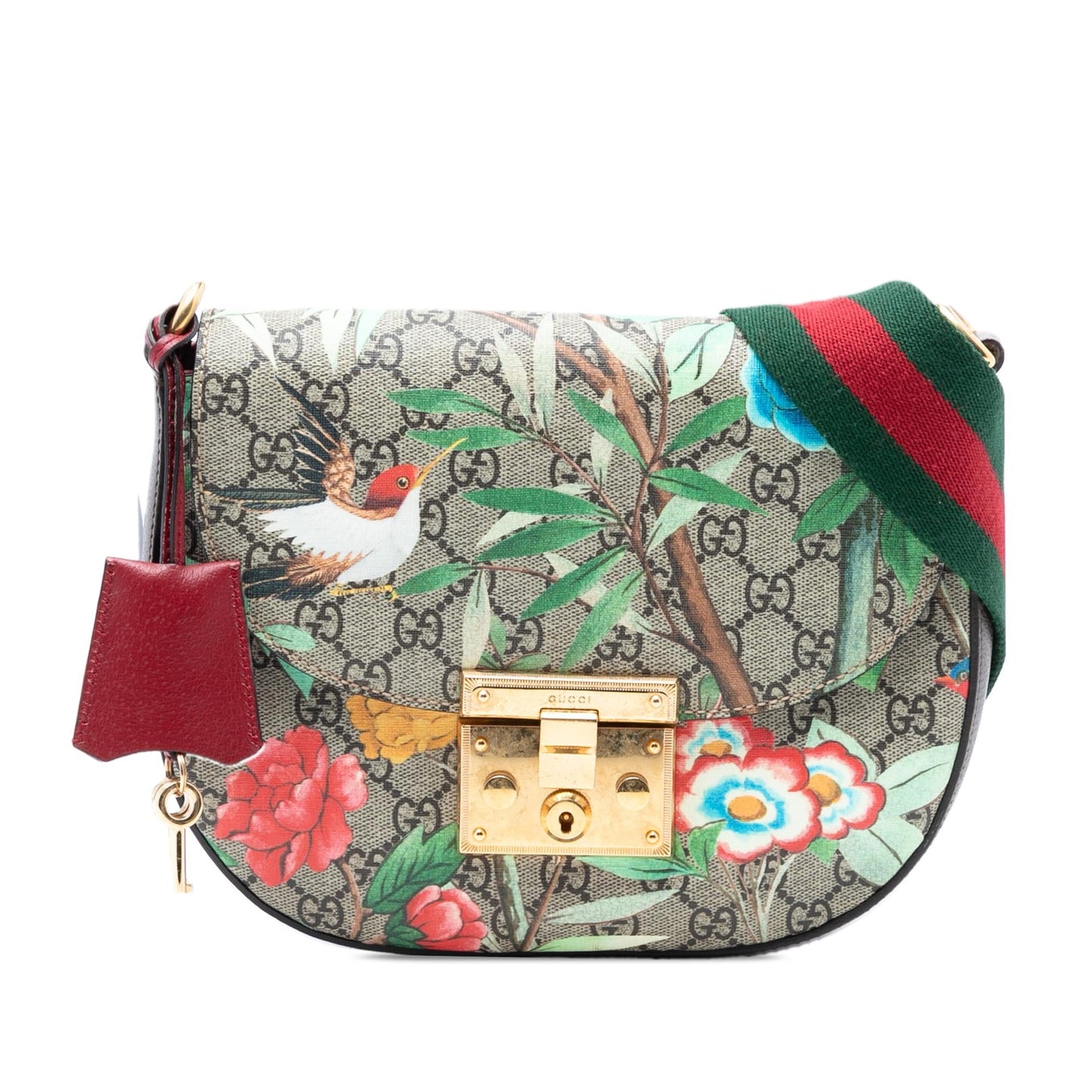 Gucci GG Supreme Web Padlock Tian Paint Crossbody