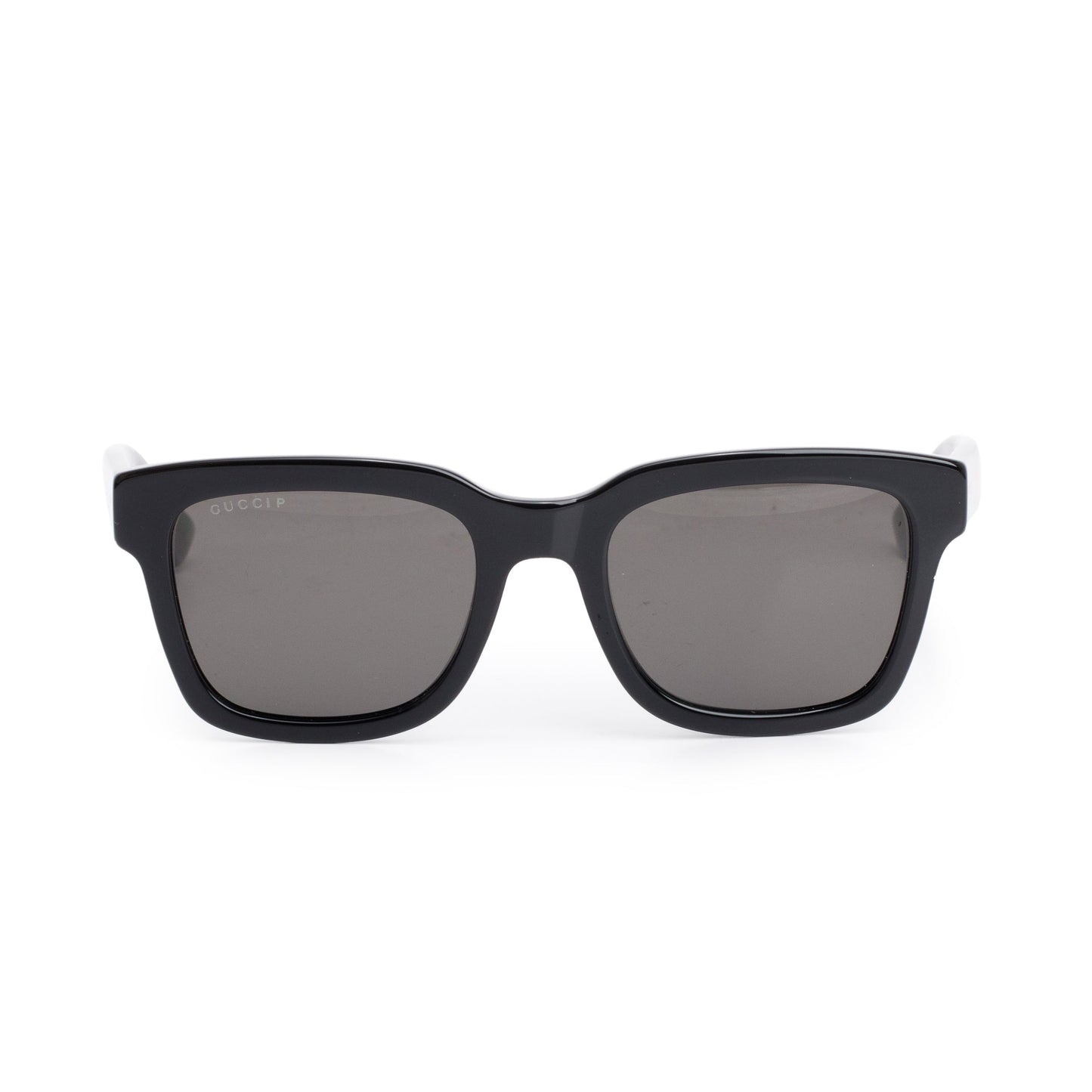Gucci GG0001S Black Acetate Web Square Sunglasses