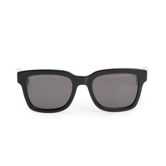 Gucci GG0001S Black Acetate Web Square Sunglasses