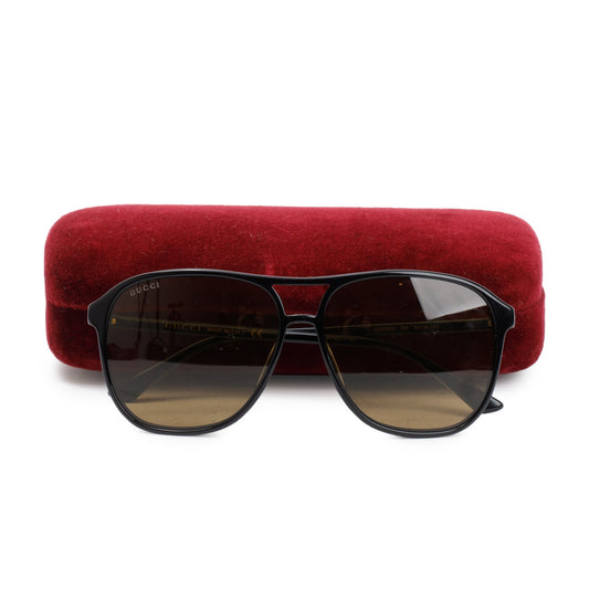 Gucci GG0016S Black Acetate Aviator Sunglasses