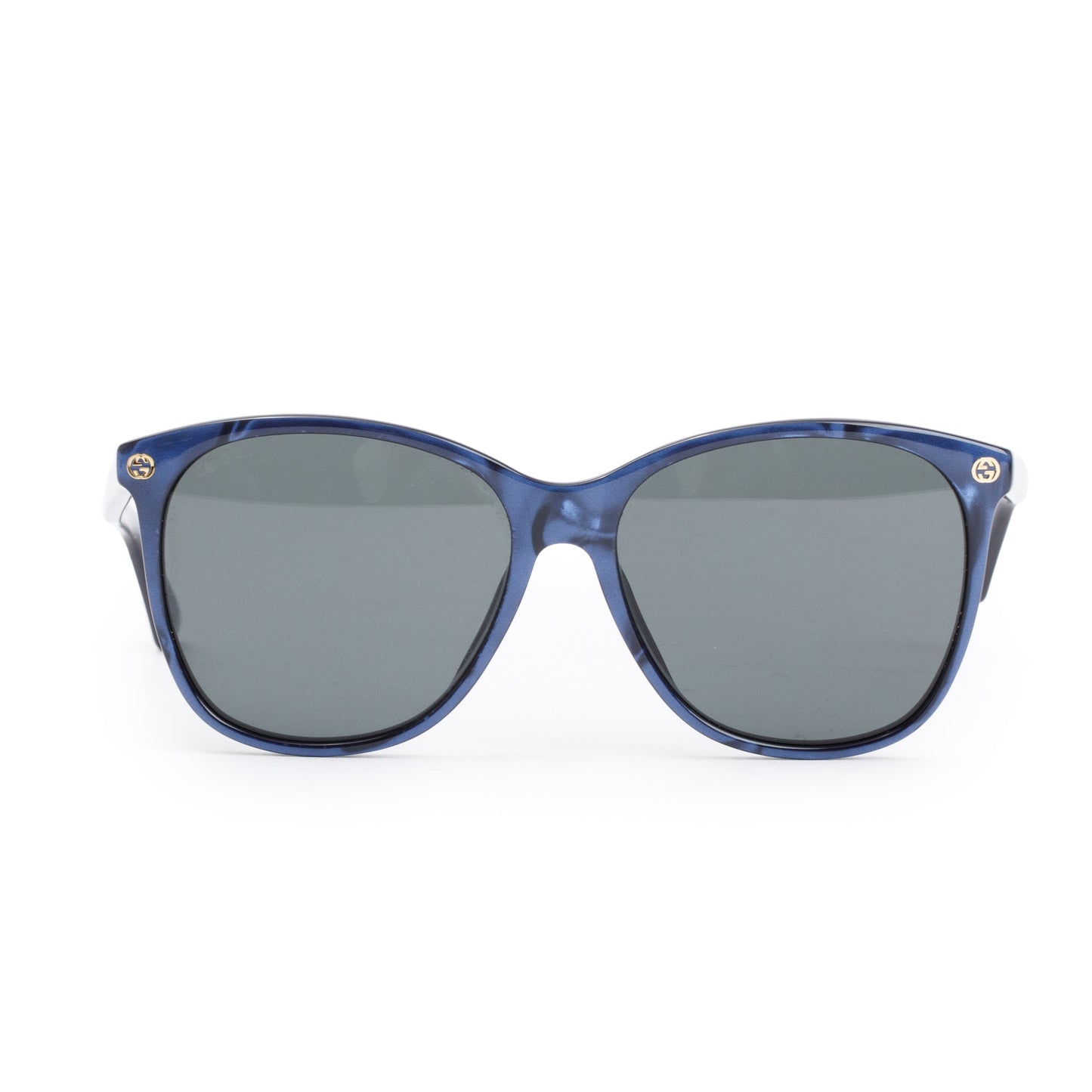 Gucci GG0024S Blue Acetate Interlocking G & Bee Accent Wayfarer Sunglasses