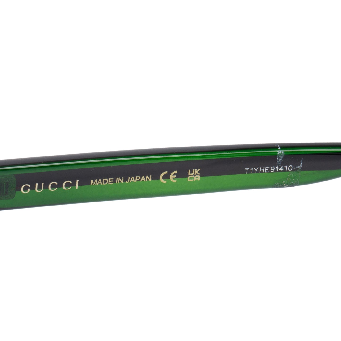 Gucci GG0057SKN Black Green, Red Web Acetate Square Sunglasses