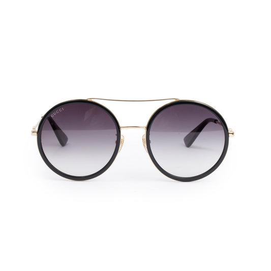 Gucci GG0061S Black Acetate Interlocking G & Bee Accent Wayfarer Sunglasses