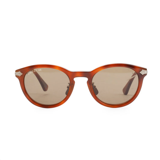 Gucci GG0071S Titanium Havana Round Sunglasses