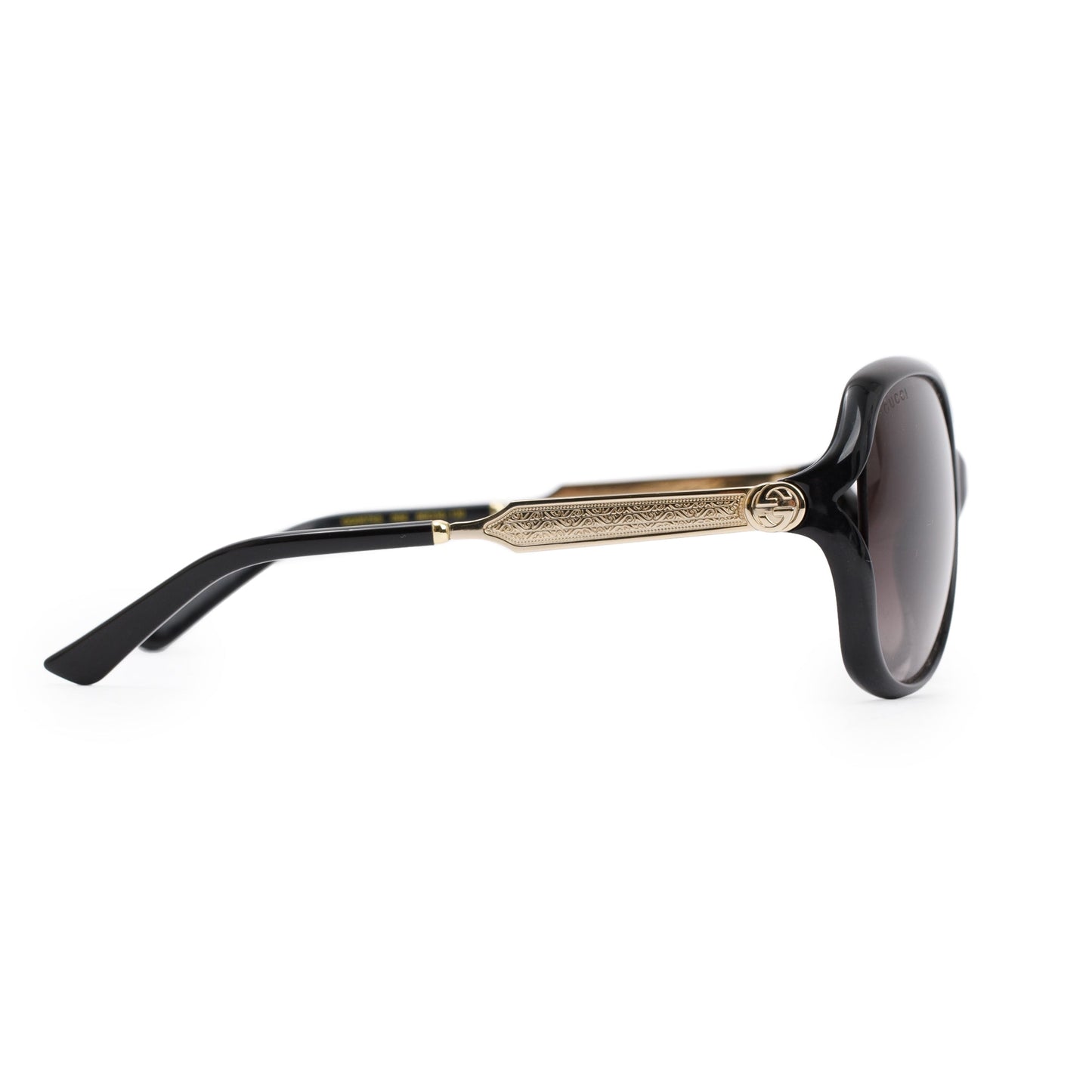 Gucci GG0076S Black Acetate Butterfly Sunglasses