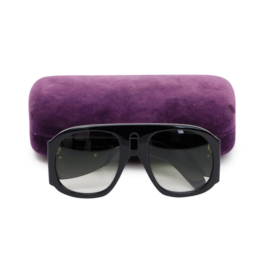 Gucci GG0152S Black Oversized Aviator Sunglasses