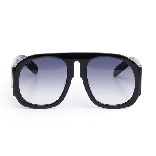 Gucci GG0152S Black Oversized Aviator Sunglasses