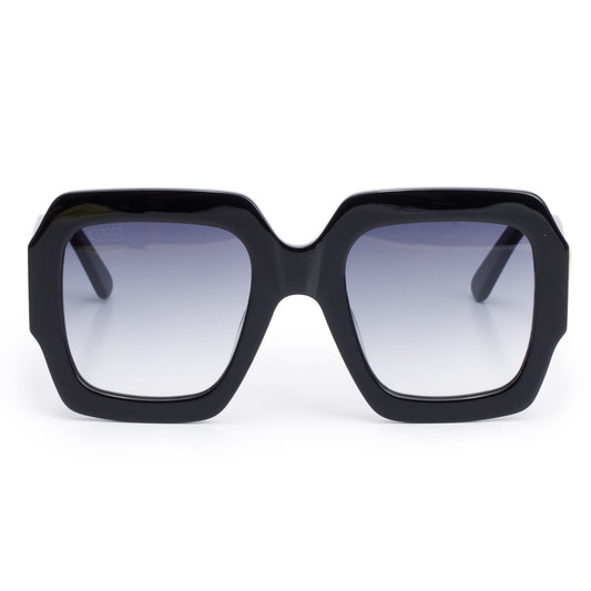 Gucci GG0178S Black Acetate Interlocking G Oversized Sunglasses