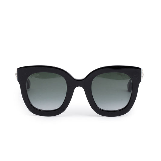 Gucci GG0208S Black Acetate Crystal Star GG Logo Sunglasses