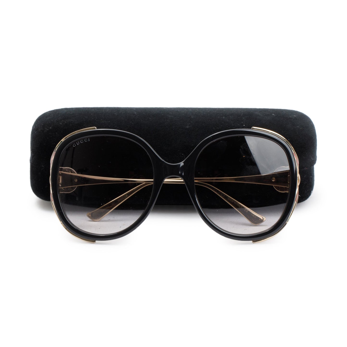 Gucci GG0226S Interlockin GG Web Oversize Sunglasses