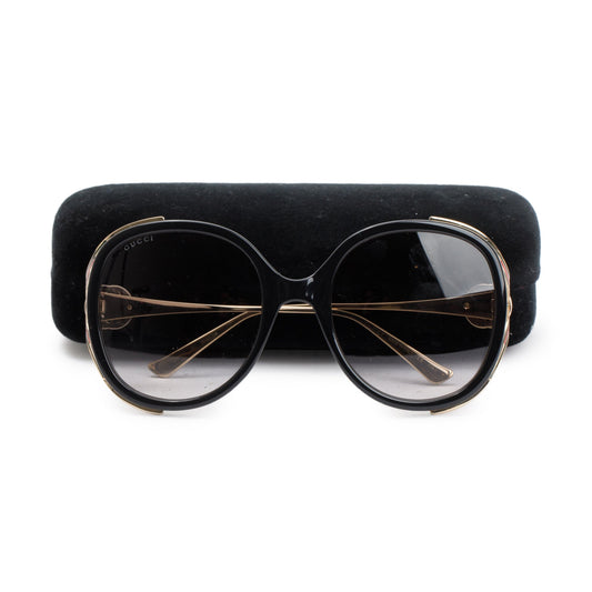 Gucci GG0226S Interlockin GG Web Oversize Sunglasses