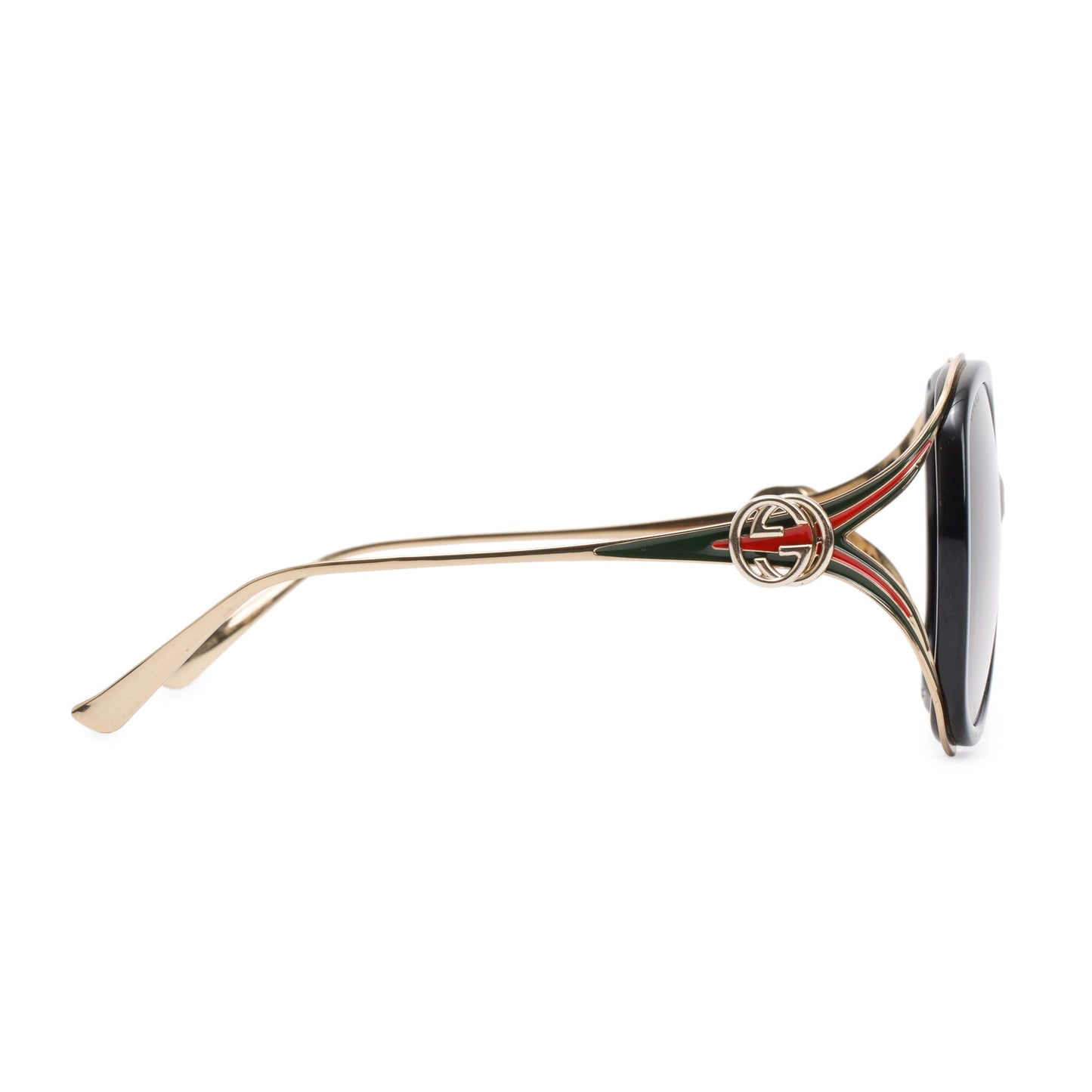 Gucci GG0226S Interlockin GG Web Oversize Sunglasses