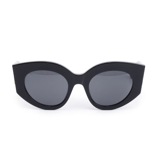 Gucci GG0275S Black & Web Acetate Interlocking G Cat-Eye Sunglasses