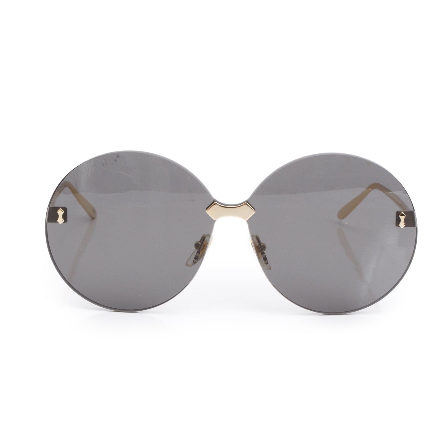 Gucci GG0353S Rimless Oversized Round Sunglasses