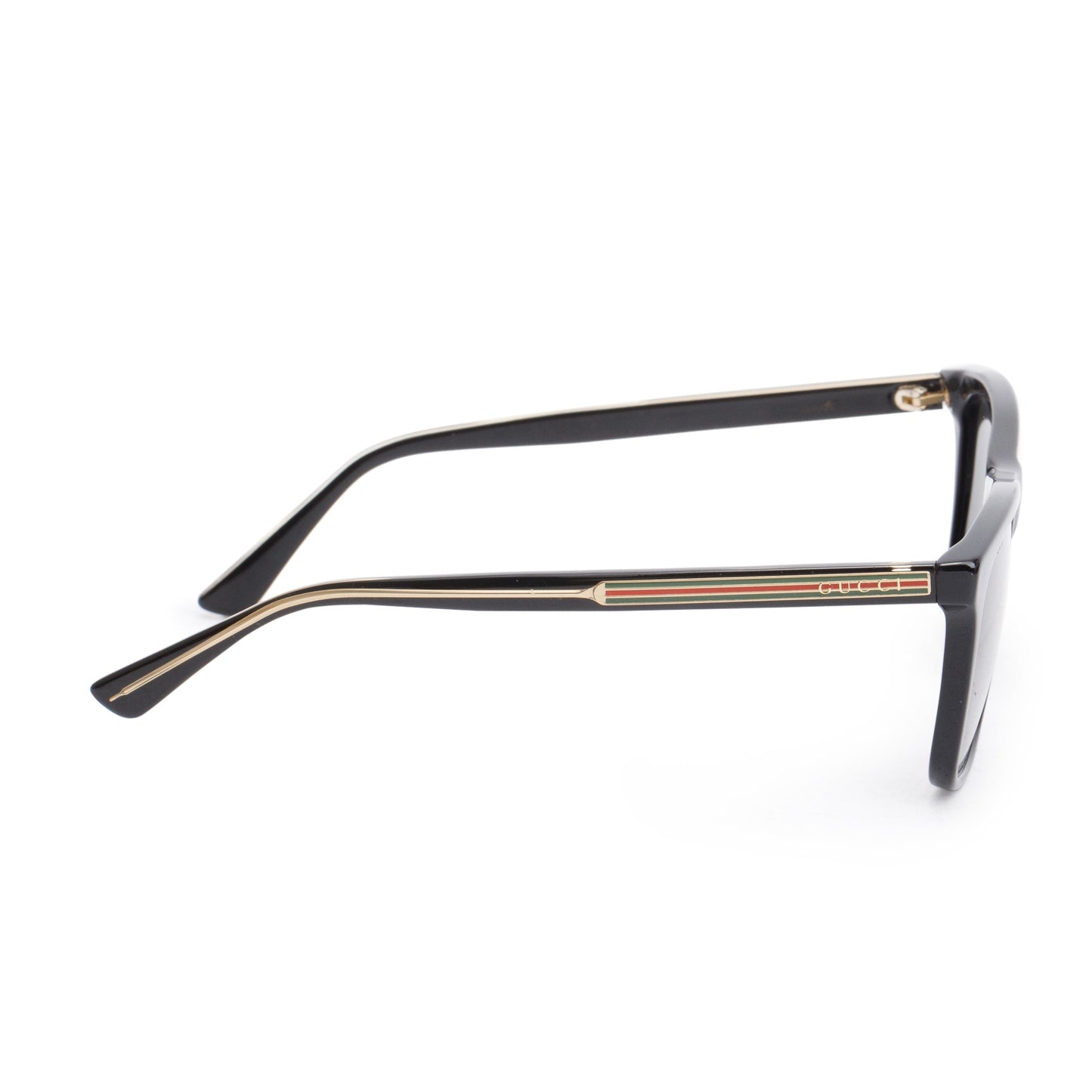 Gucci GG0381SN Black Acetate Web Square Sunglasses