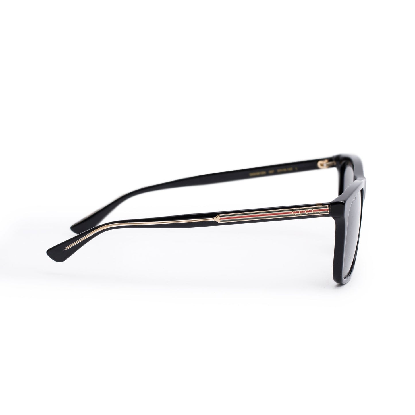 Gucci GG0381SN Black Acetate Web Square Sunglasses