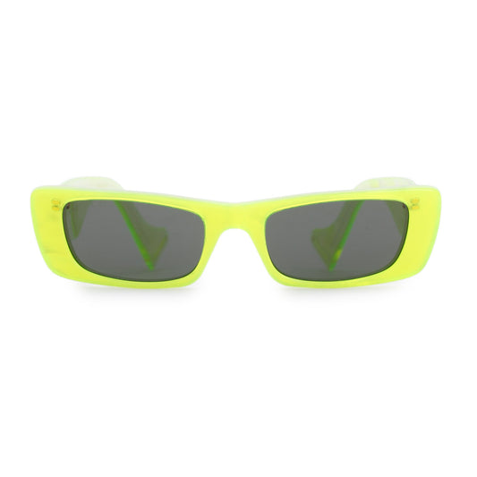 Gucci GG0516S Fluorescent Yellow Acetate Rectangular Sunglasses