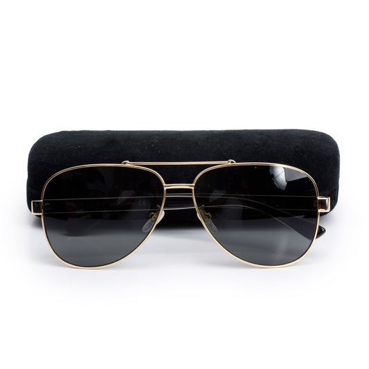 Gucci GG0528S Gold Tone Frame Aviator Sunglasses