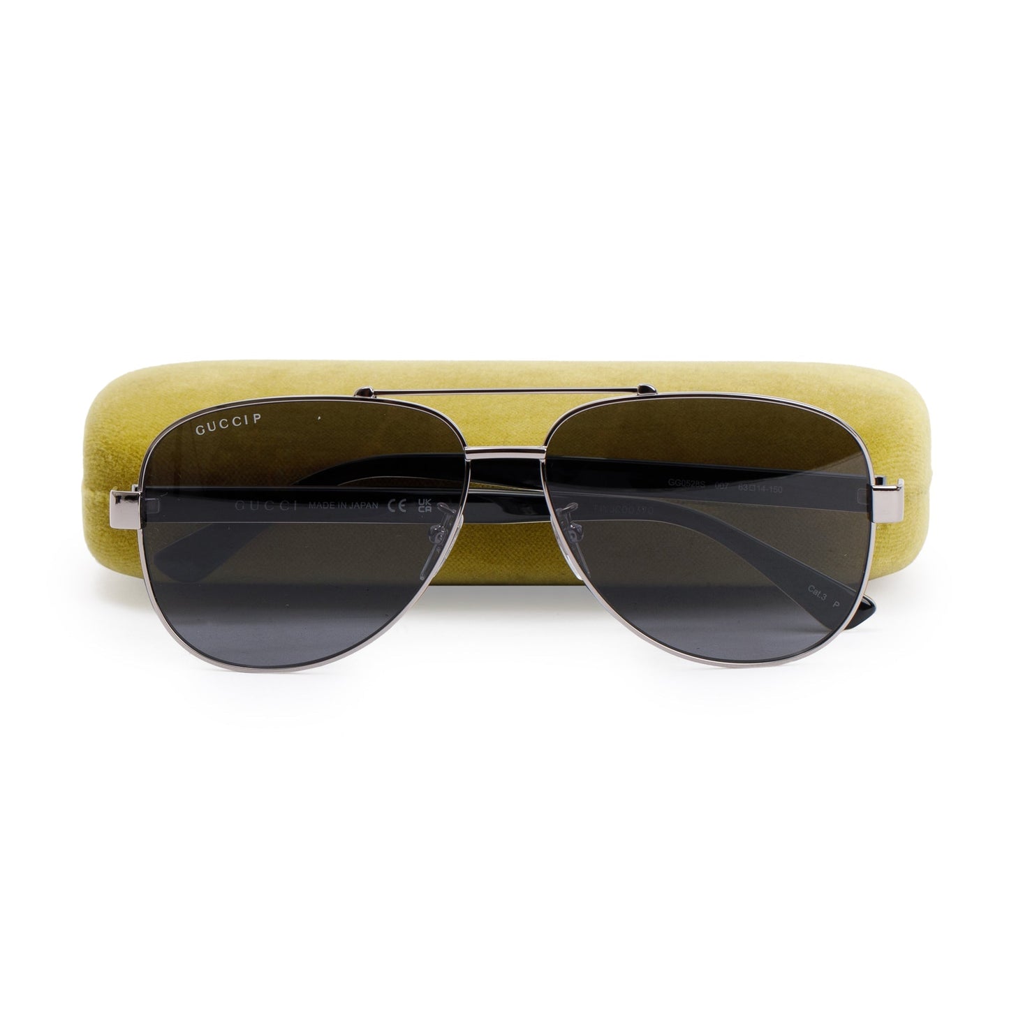 Gucci GG0528S Gun-Metal Aviator Sunglasses