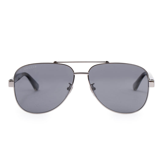 Gucci GG0528S Gun-Metal Aviator Sunglasses