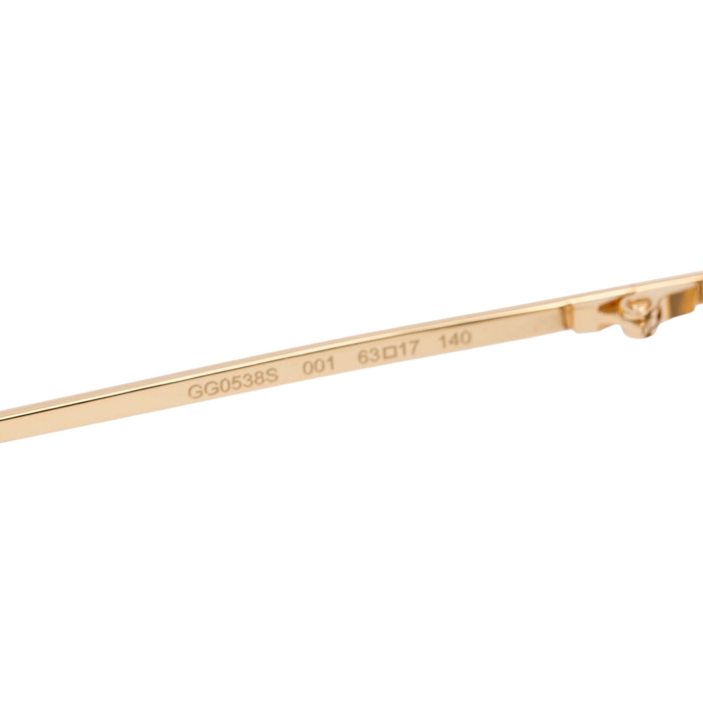 Gucci GG0538S Gold-Tone Frame Rectanglar Sunglasses