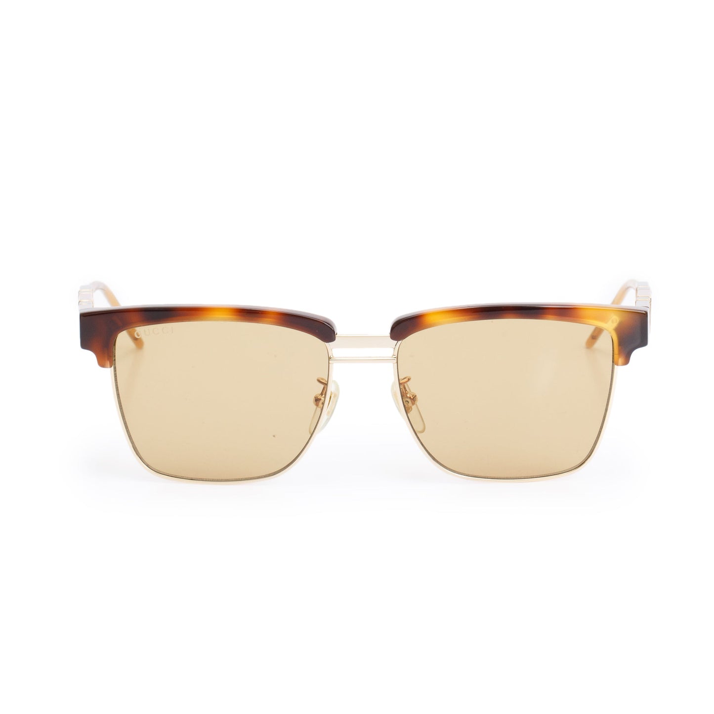 Gucci GG0603S Havana Green, Red Web Acetate Square Sunglasses