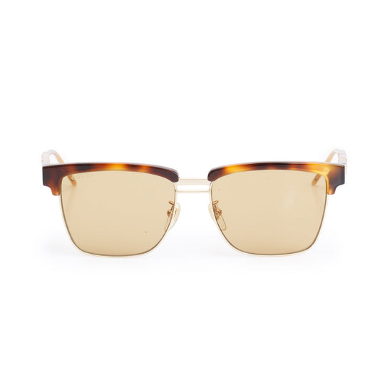 Gucci GG0603S Havana Green, Red Web Acetate Square Sunglasses