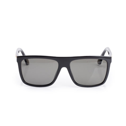 Gucci GG0748S Black Acetate Web Accent Square Sunglasses