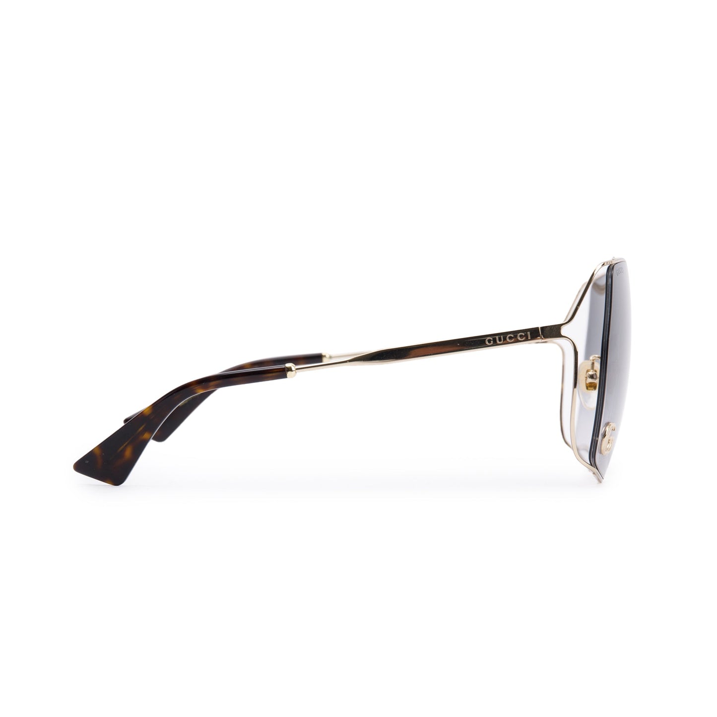Gucci GG0817S Gold Metal Square Frame Sunglasses