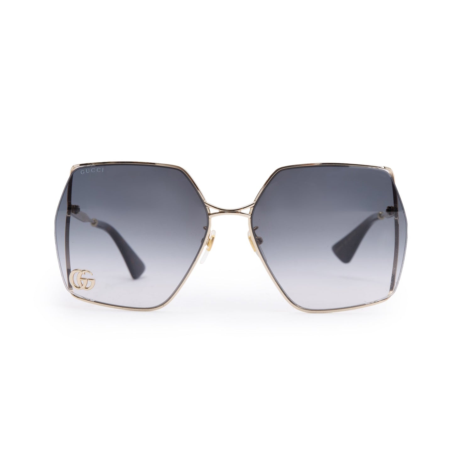 Gucci GG0817S Gold Metal Square Frame Sunglasses