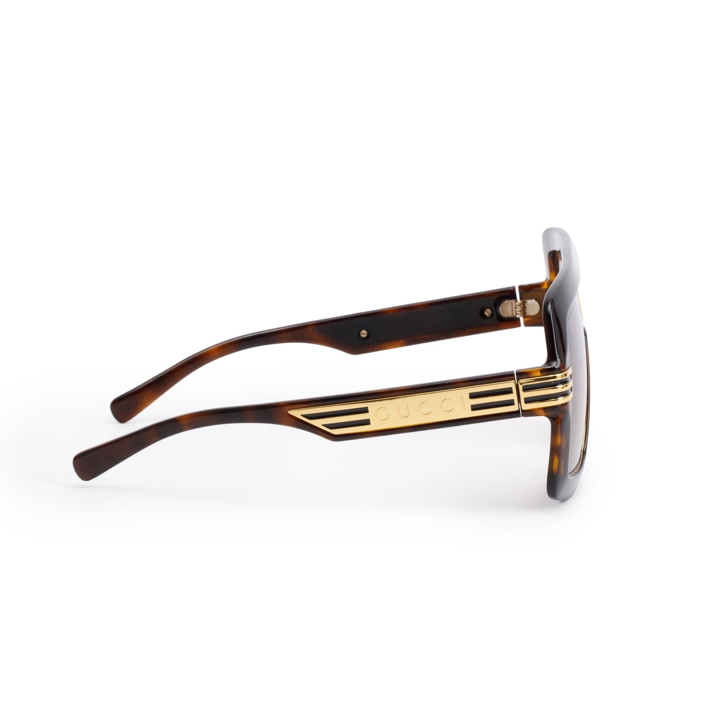 Gucci GG0900S Havana Acetate Oversized Square Aviator Sunglasses