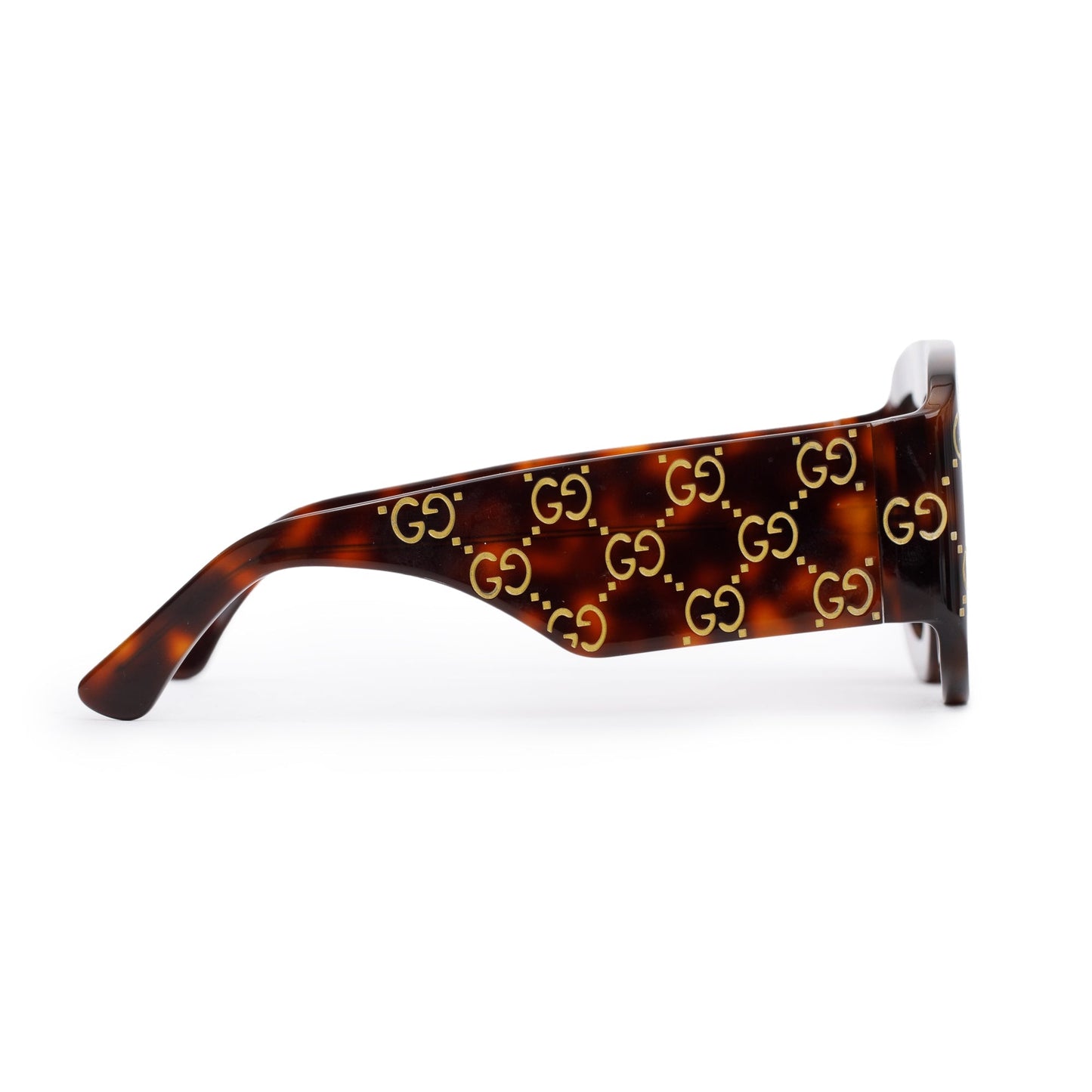 Gucci GG0980S Brown GG Engraved Acetate Oversize Sunglasses