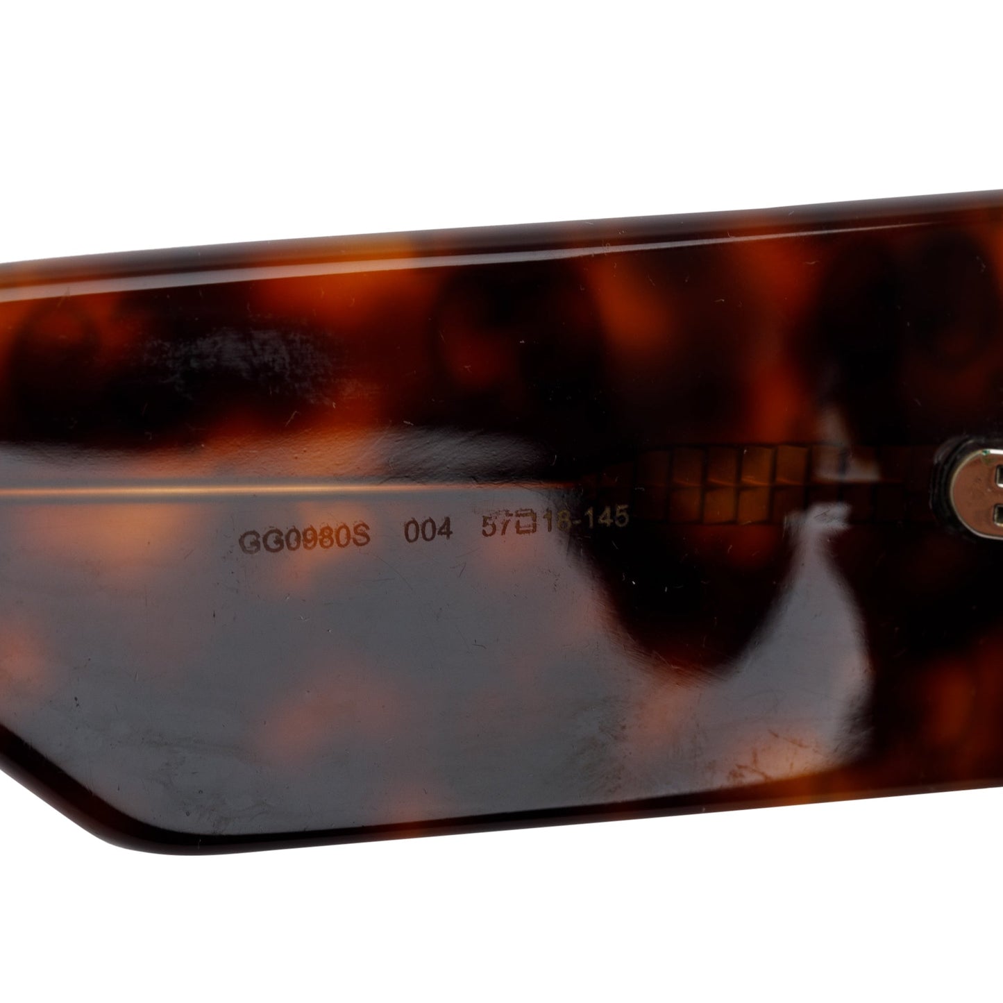 Gucci GG0980S Brown GG Engraved Acetate Oversize Sunglasses