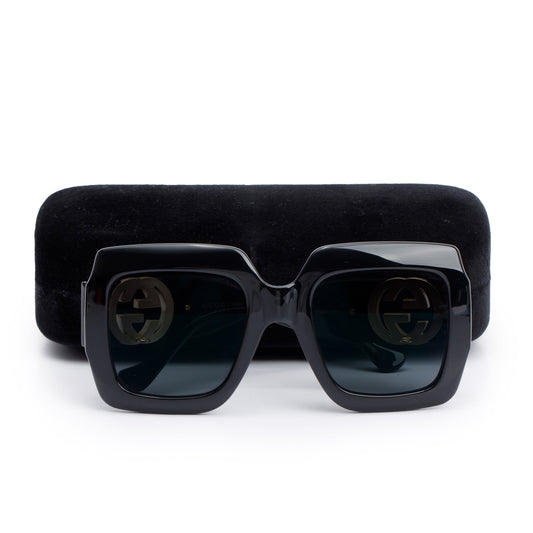 Gucci GG1022S Black Acetate GG Marmont Oversize Square Sunglasses