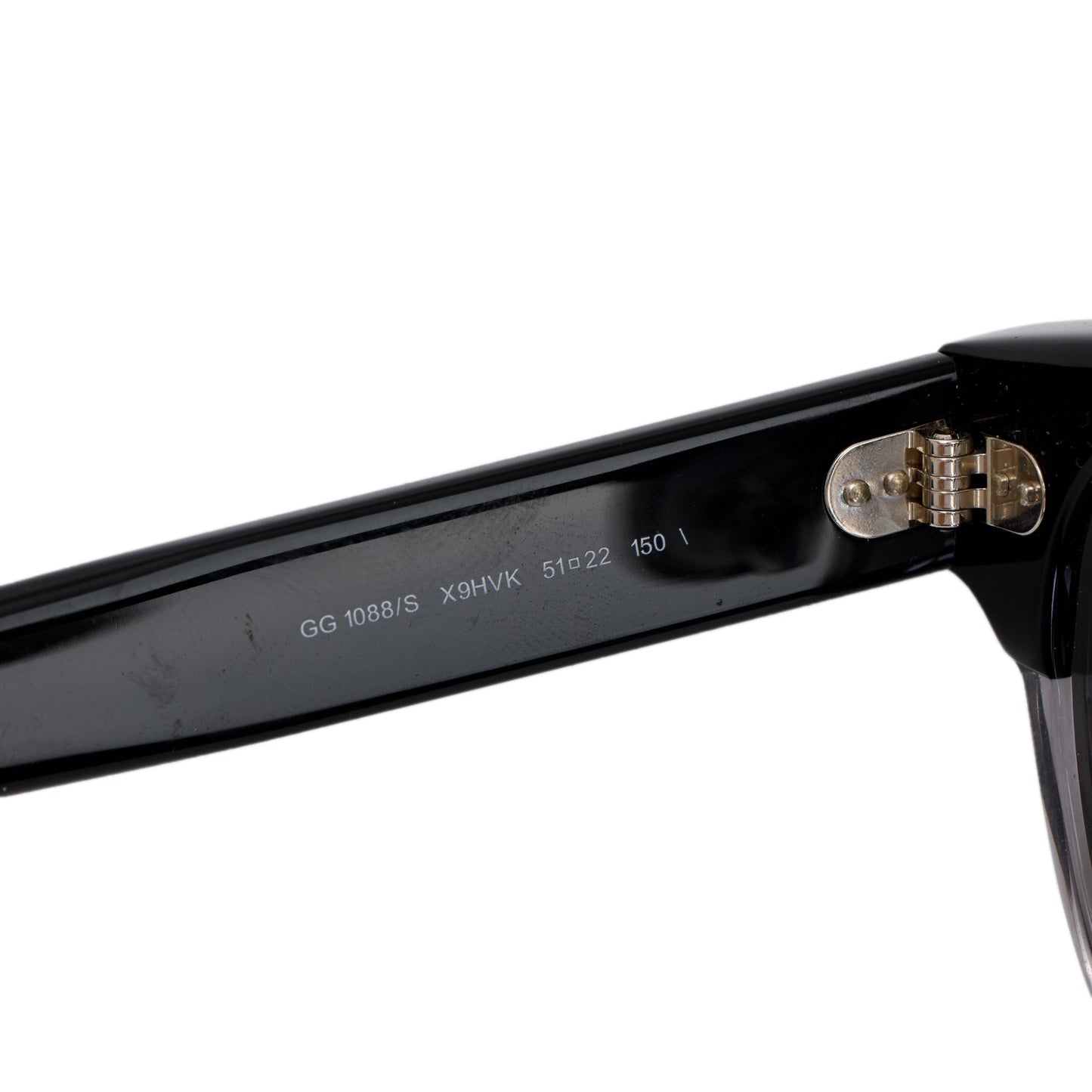 Gucci GG1088/S Black & Clear Acetate Round Sunglasses