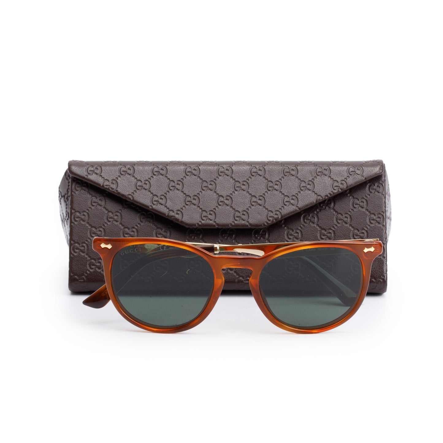 Gucci GG1127/S Brown Acetate Round Frame Sunglasses