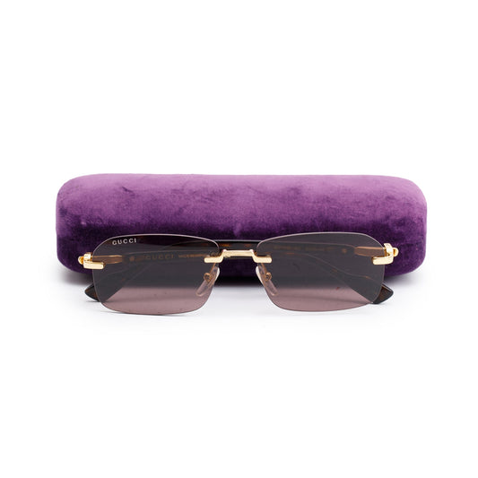 Gucci GG1221S Rectangular Rimless Sunglasses