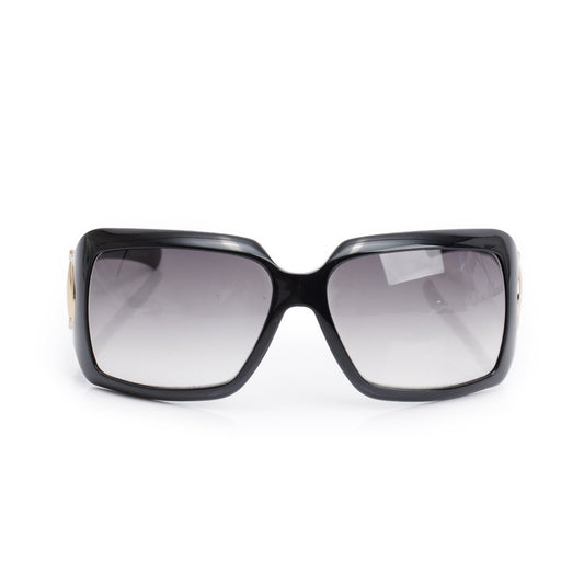 Gucci GG2562/S Black Acetate Horsebit Accent Square Sunglasses