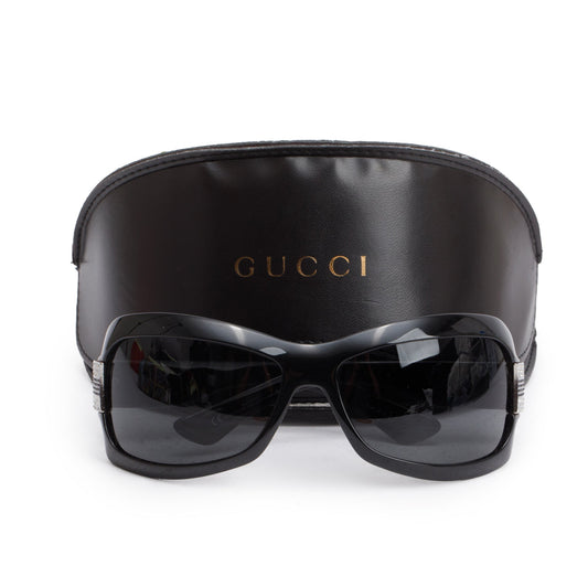 Gucci GG2901/Strass Web Black Acetate Shield Sunglasses