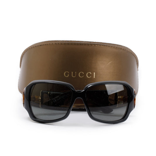 Gucci GG2969/S Black Acetate Bamboo Horsebit Sunglasses