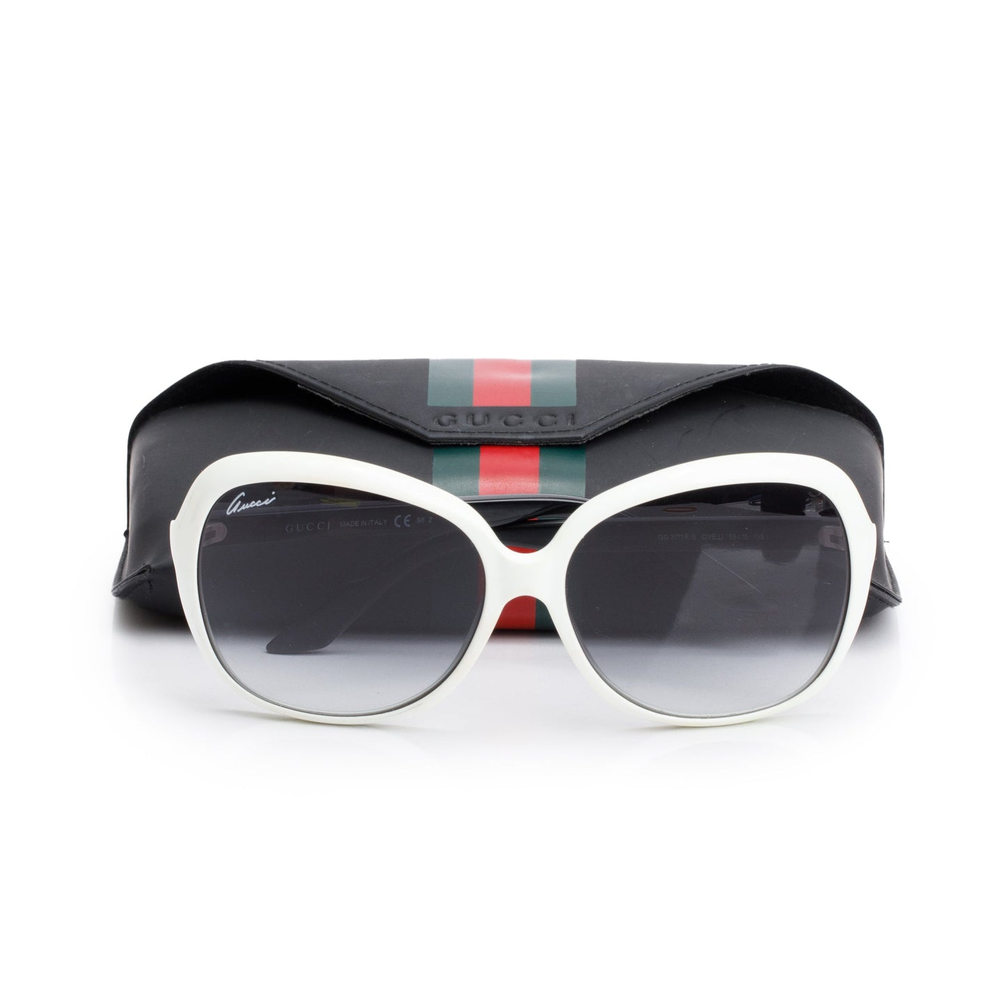Gucci GG3171/F/S White/Black Acetate GG Web Oversized Sunglasses