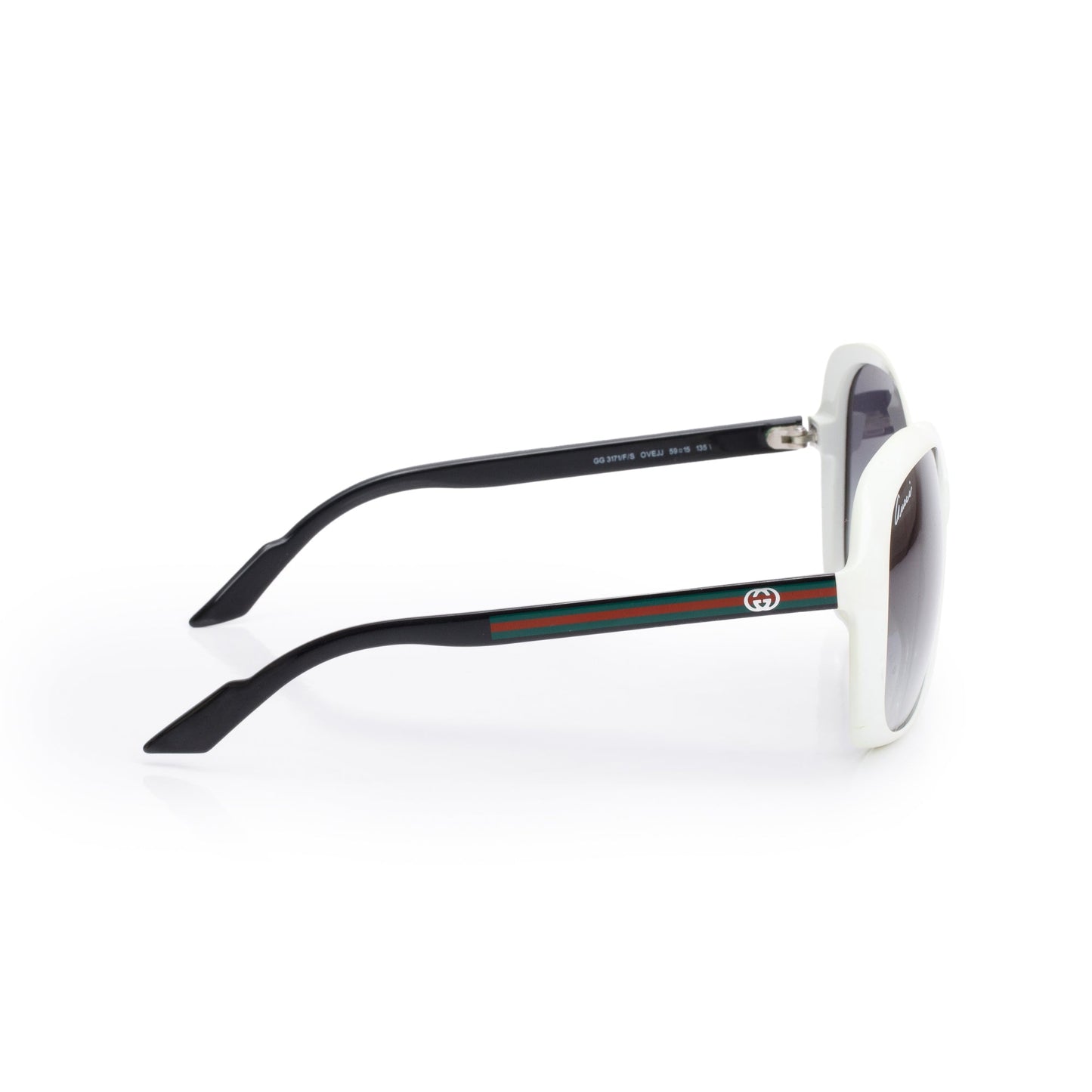 Gucci GG3171/F/S White/Black Acetate GG Web Oversized Sunglasses