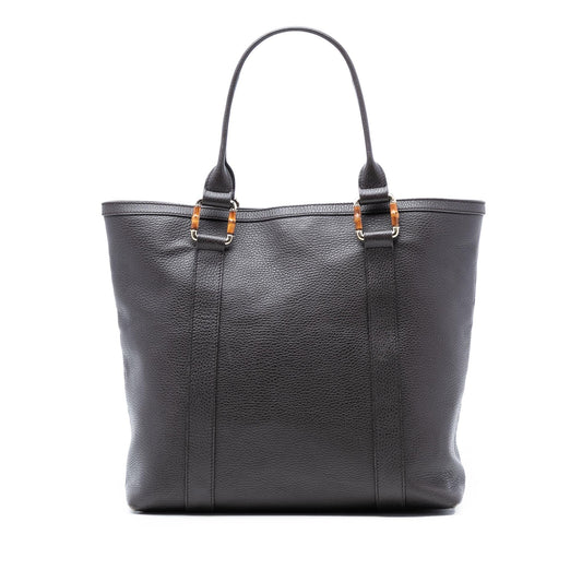 Gucci Grained Calfskin Bamboo Shopper Tote