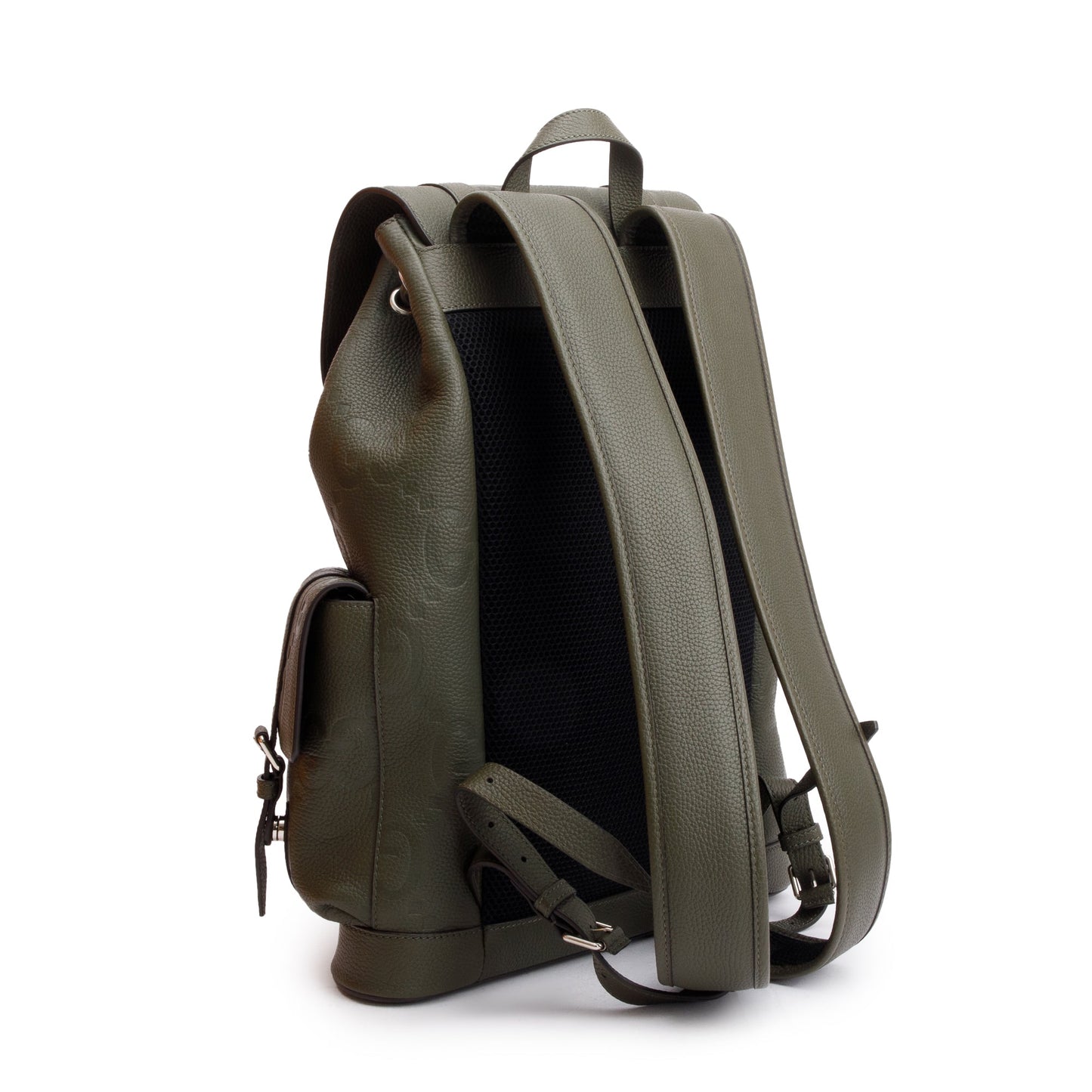 Gucci Green Jumbo GG Calfskin Leather Backpack